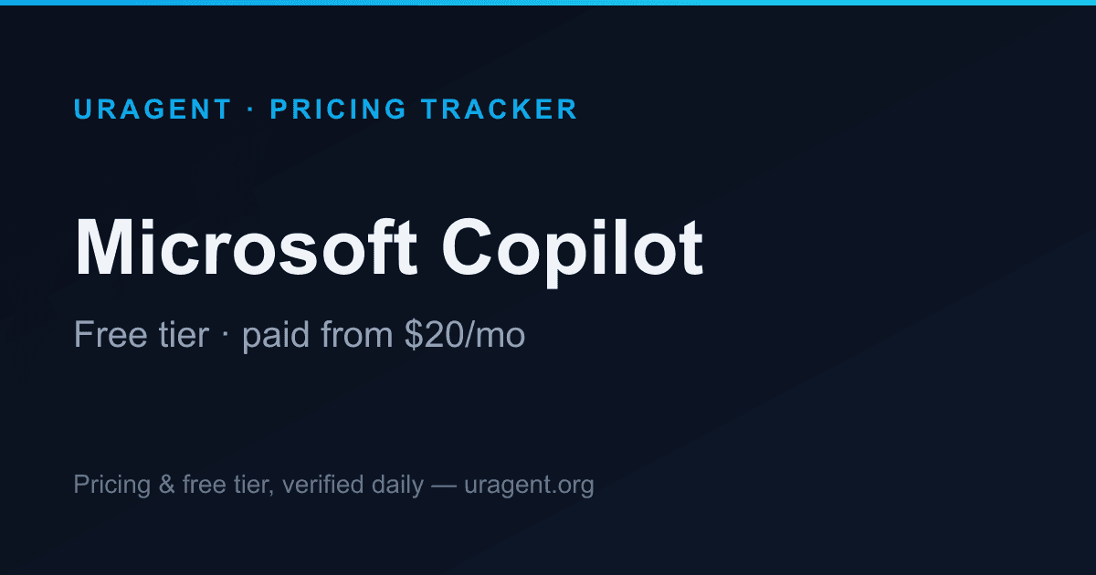 Microsoft Copilot Pricing & Free Tier 2026 | uragent